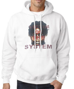 Hoodie White Victim of the System Bruce Dropemoff