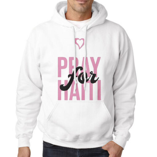 Hoodie White Waydamin Merch Pray for Haiti