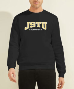 Sweatshirt Black Jstu Laugh Daily