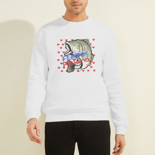 Sweatshirt White Femboy Fishing Face