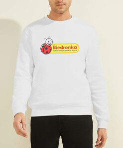 Funny Biedronka Logo Shirt 6 Sweatshirt White Funny Biedronka Logo