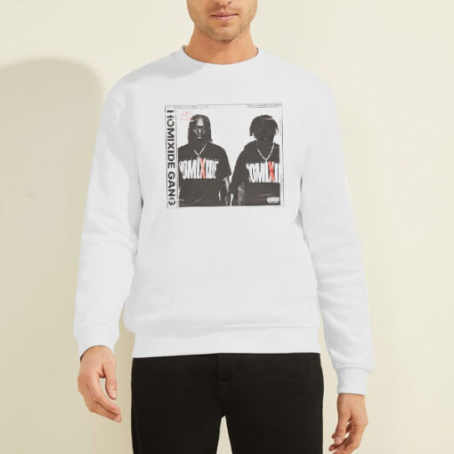 Sweatshirt White Homixide Gang Merch Homixide