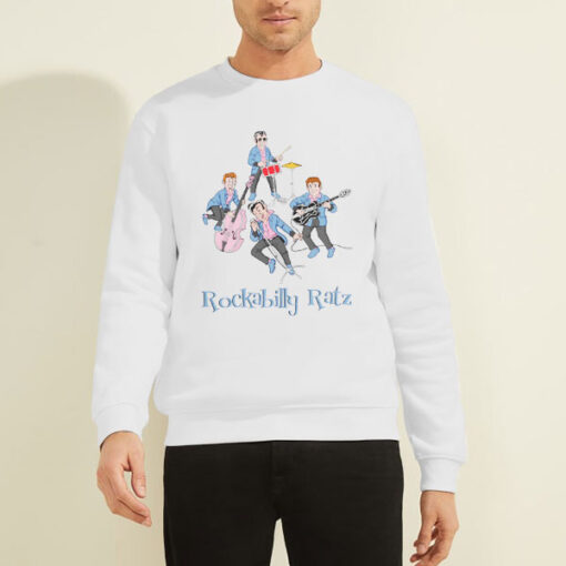 Sweatshirt White Vintage Rockabilly Ratz