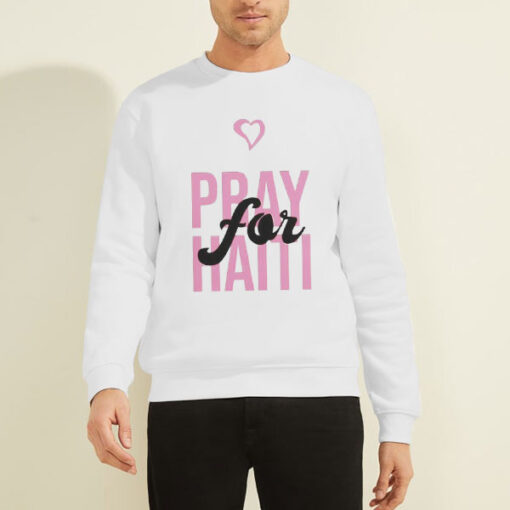 Sweatshirt White Waydamin Merch Pray for Haiti