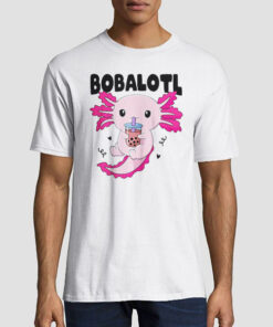 Bobalotl Kawaii Axolotl Drinking Boba Shirt