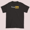 Black unisex t-shirt with humorous text related to femboy culture, featuring playful and funny graphic design elements
