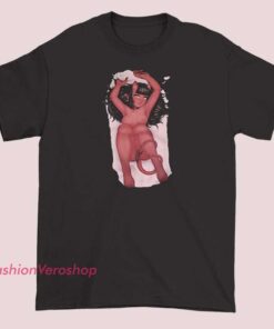 Playful T-shirt featuring anime-style artwork of Meru the Succubus with a humorous and sexy design, incorporating vibrant colors and fantasy-themed elements