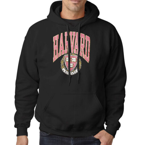 Hoodie Black 90s University Vintage Harvard