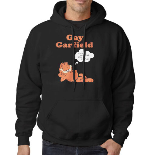 Hoodie Black Funny Meme Gay Garfield