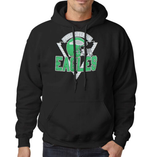 Hoodie Black Philadelphia Eagles Helmet Retro Vintage Eagles