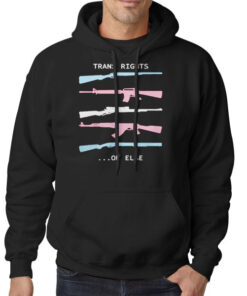 Hoodie Black Trans Right or Else Trans Gun