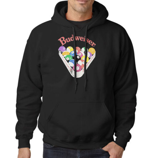 Hoodie Black Vintage 90s Budweiser Pool Ball