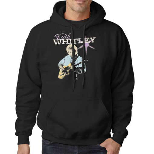 Hoodie Black Vintage Purple Guitar Keith Whitley