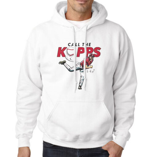 Hoodie White Baseball Player Call the Kevin Kopps