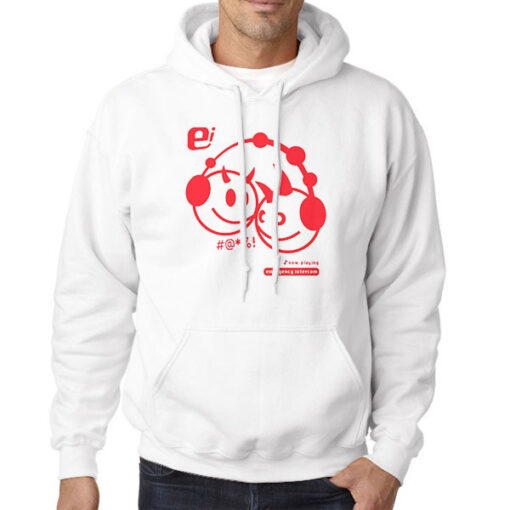 Hoodie White Emergency Intercom Merch Fans