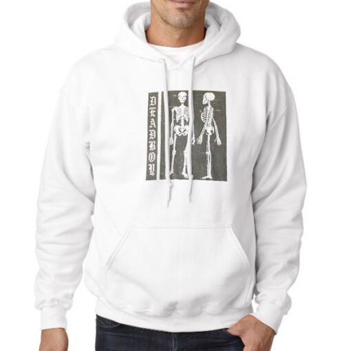 Hoodie White Scary Skull Deadboy