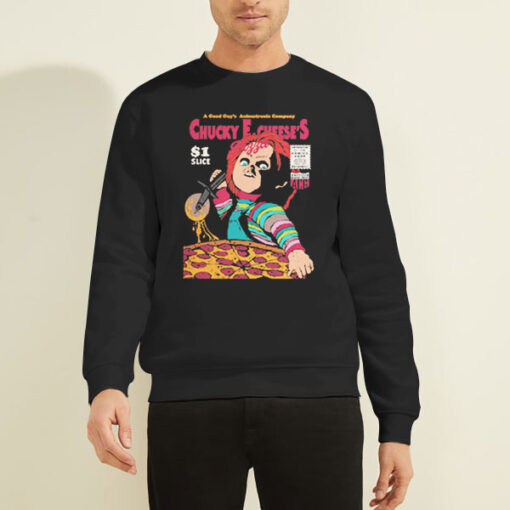 Sweatshirt Black Funny Chucky's Pizza Chucky