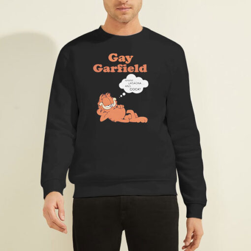 Sweatshirt Black Funny Meme Gay Garfield