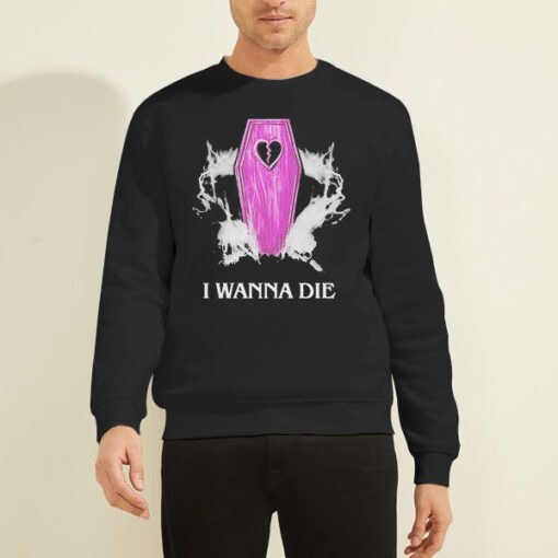 Sweatshirt Black I Wanna Die Nessa Barrett Mesh