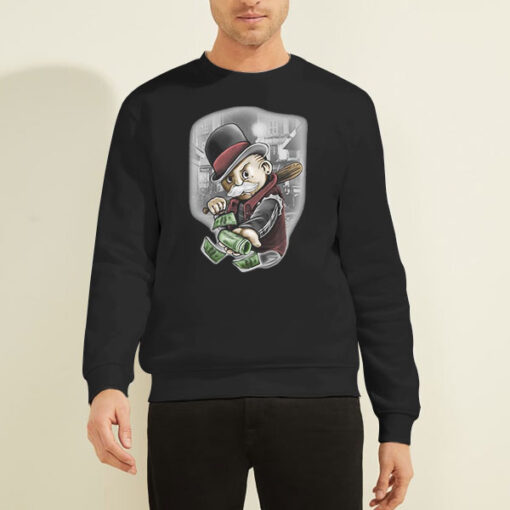 Sweatshirt Black Rich Old Man With Gangster Money Tattoos