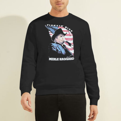 Sweatshirt Black Vintage 2001 Fightin Side Merle Haggard