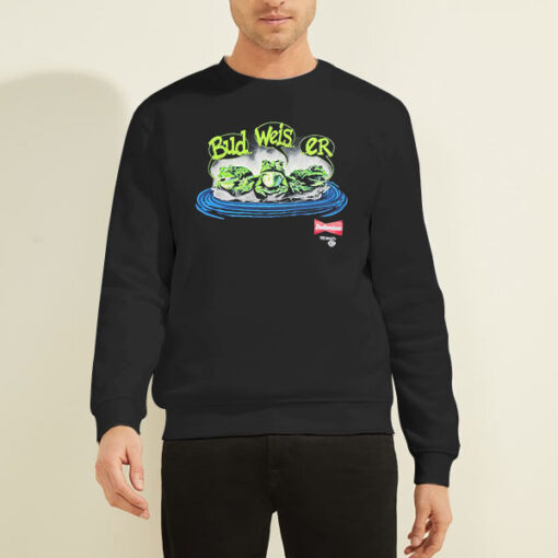 Sweatshirt Black Vintage Budweiser Frog