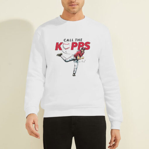 Sweatshirt White Baseball Player Call the Kevin Kopps