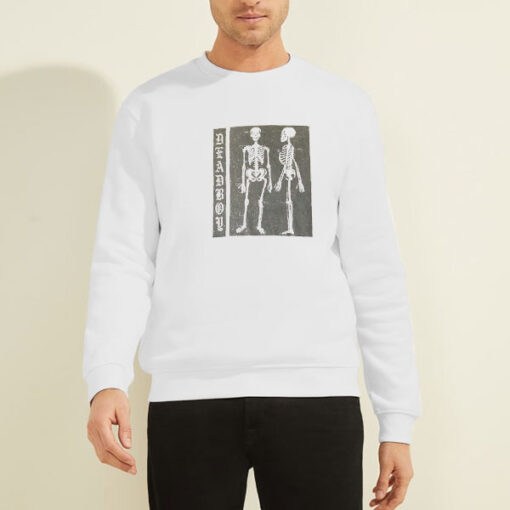 Sweatshirt White Scary Skull Deadboy