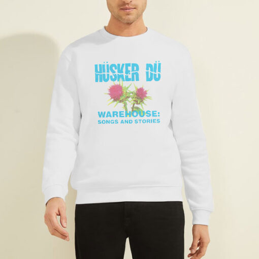 Sweatshirt White Vintage Flowers Warehouse Husker Du