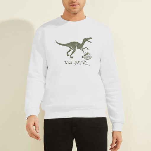 Sweatshirt White Vintage I Will Survive Jurassic Park