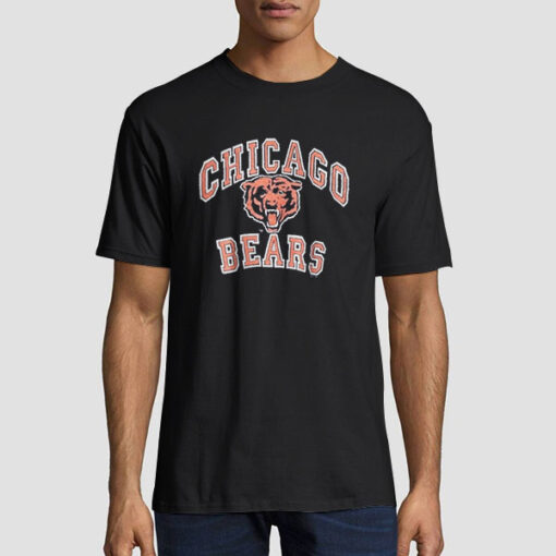 T shirt Black 90s Vintage Chicago Bears