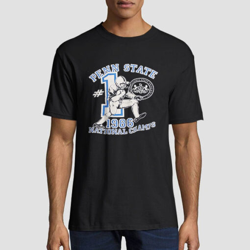 T shirt Black PSU Nittany Lions 1986 Vintage Penn State