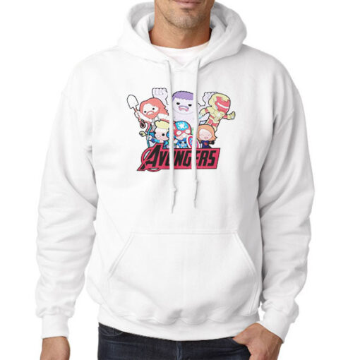 Hoodie White Funny Parody Cartoon Avongers