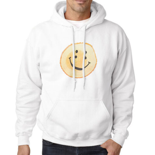 Hoodie White Smiley Logo Kapital