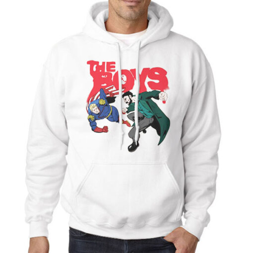 Hoodie White The Boys Billy Butcher vs Homelander