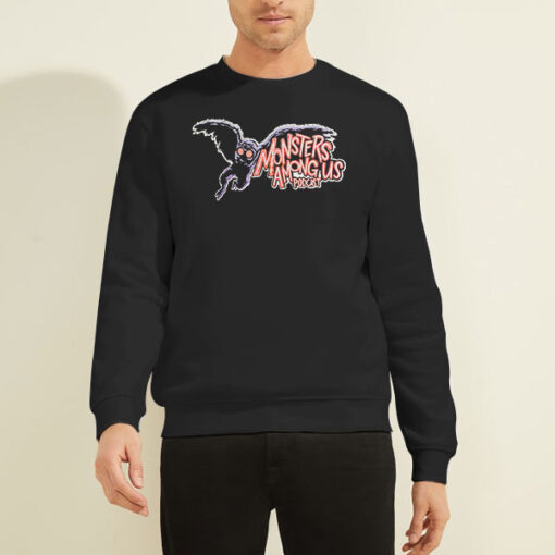 Sweatshirt Black Monster Among Us Mothman