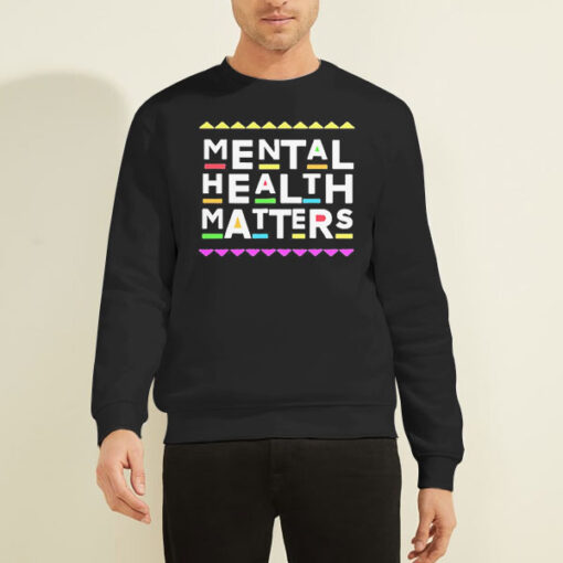 Sweatshirt Black Vintage 90s Mental Health Matters