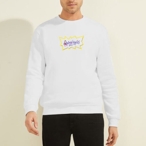 Sweatshirt White Aj Greene Awiwi Funny