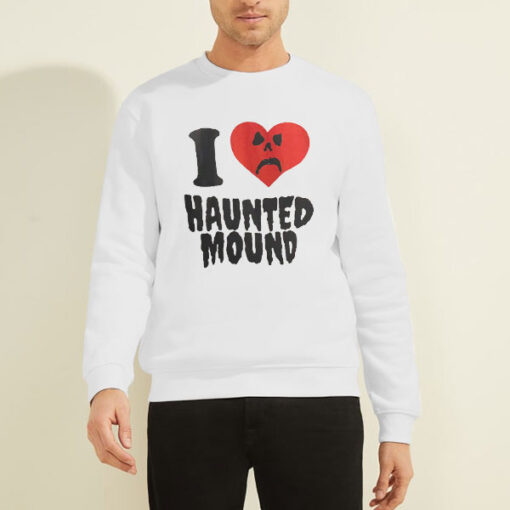 Sweatshirt White I Heart Haunted Mound Merch
