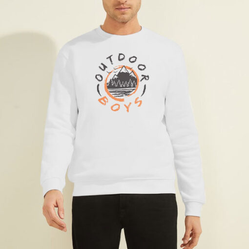 Sweatshirt White Outdoor Boys Merch Logo