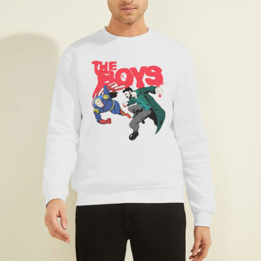 Sweatshirt White The Boys Billy Butcher vs Homelander