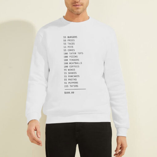 Sweatshirt White Tim Robinson 55 BURGERS 55 Fries