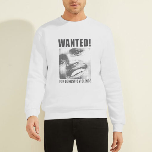 Sweatshirt White Vintage Wanted Chris Brown