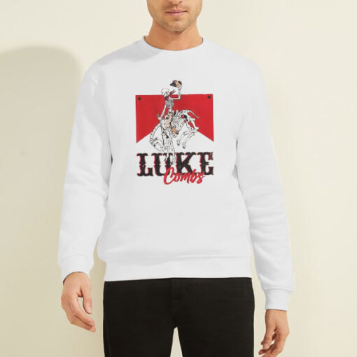Sweatshirt White Western Bullhead Tour Luke Combs