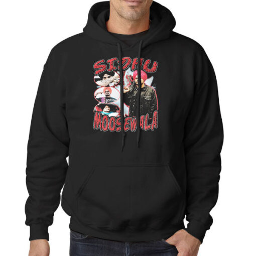 Hoodie Black Vintage Photo Sidhumoosewala