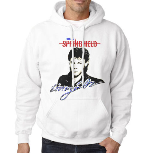 Hoodie White 1983 Living in OZ Rick Springfield