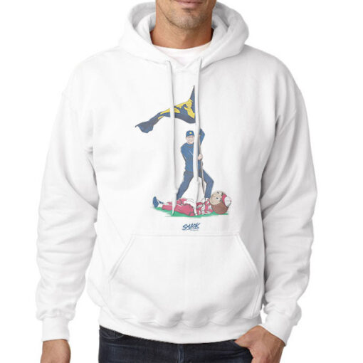 Hoodie White Anti Ohio State Michigan Planting the Flag