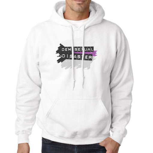Hoodie White Art Design Disaster Demisexual