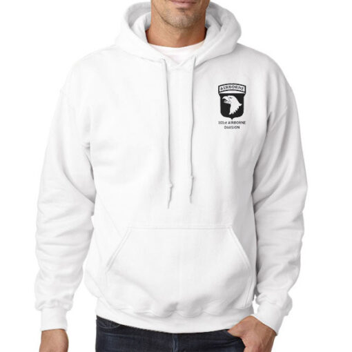 Hoodie White Vintage 101st Airborne With Back