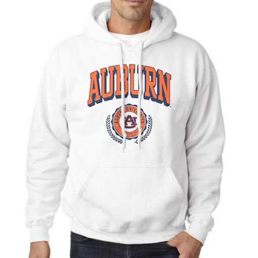 Hoodie White Vintage Classic Auburn
